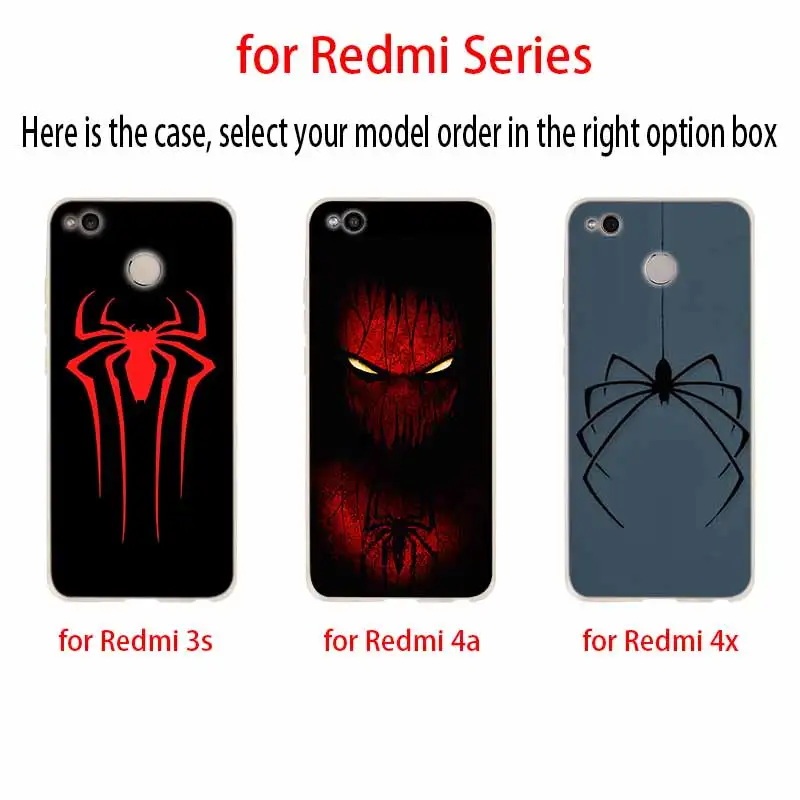 Силиконовый чехол для Xiaomi Redmi 10 9 8 7 6 5 4 A 9at Prime 4x Y3 Cover The spider | Мобильные телефоны и