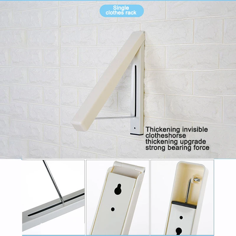 Wall Mounted Clothes Airer Washing Line Coat Shirt Dryer Folding/Pull Out Wall Hanger Space Saving Clothes Cupboard Storage Or