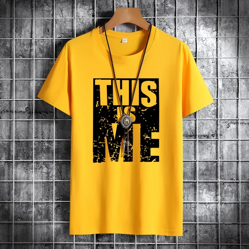 

New Men's This Is Me Letter Printed O-neck Cotton T-shirt Men Short Sleeve Plus Size Casual T-shirts Male Tees Shirt Size S-6xl