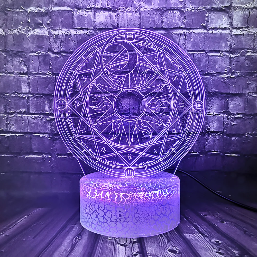 Ночной светильник японский аниме 3D оптический Cardcaptor Sakura Magic Circle лампа