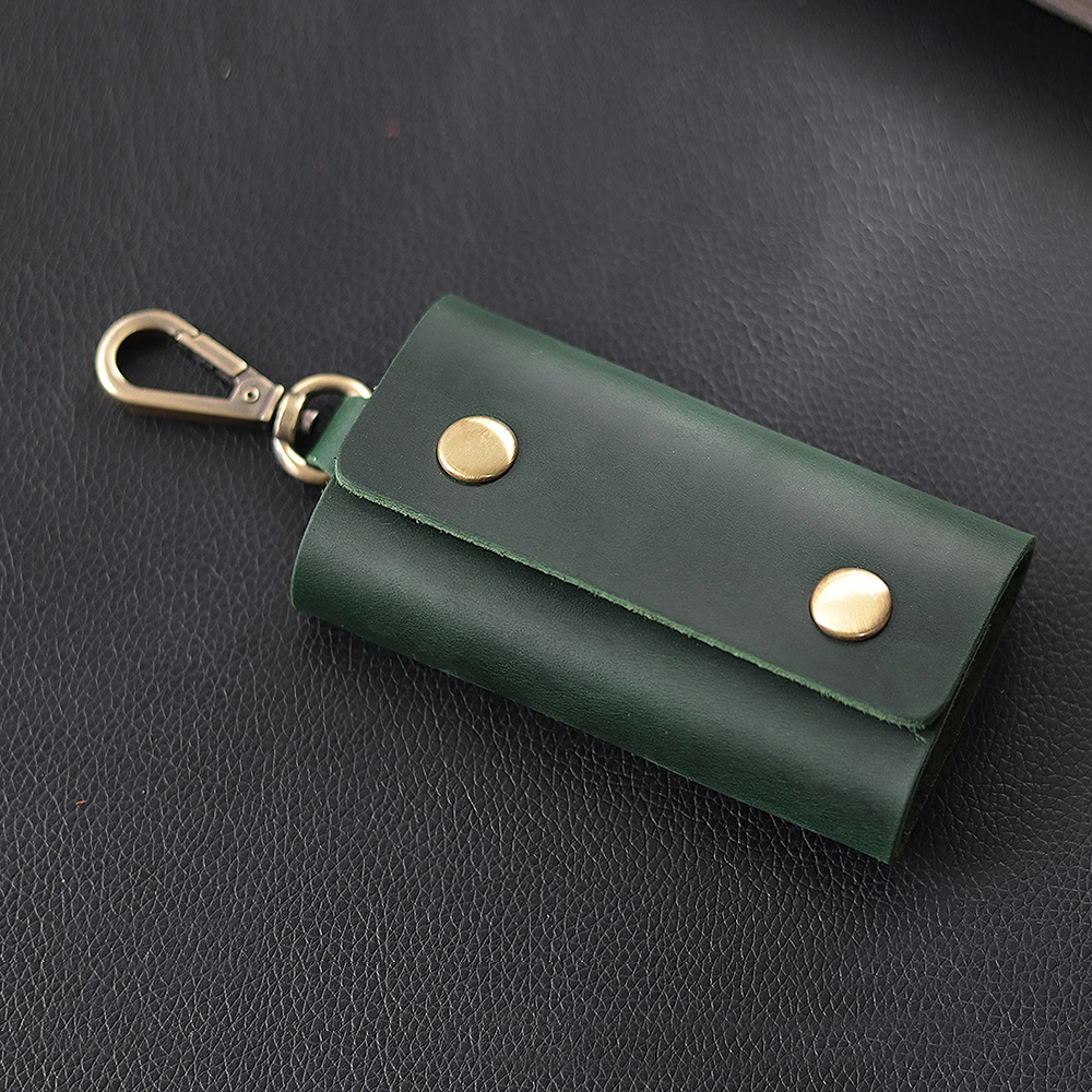 

100 pieces / lot Genuine leather Multi-function Key Bag High Quality Crazy Horse leather Key Pouch Unisex Leather Business Gift