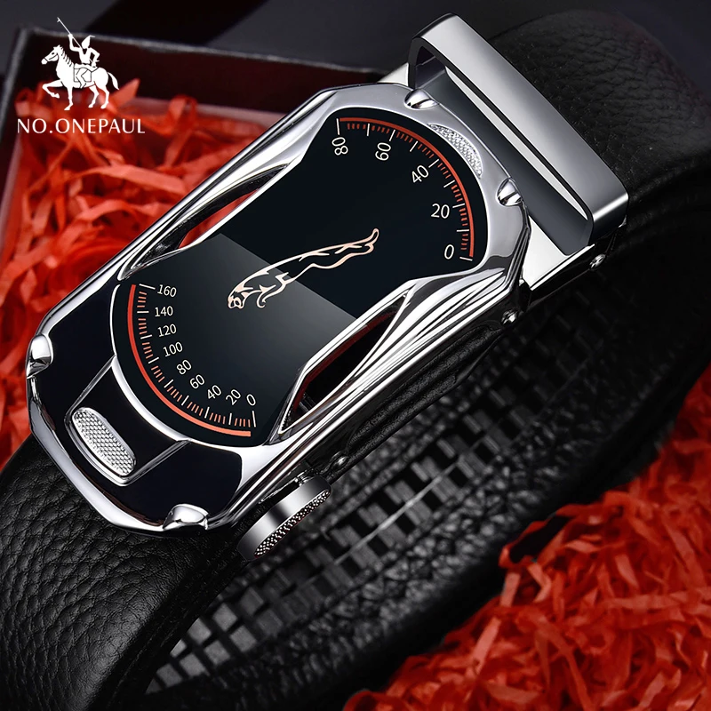 Нет. ONEPAUL Модные Автоматическая пряжка черный пояс кожаный ремень для мужчин