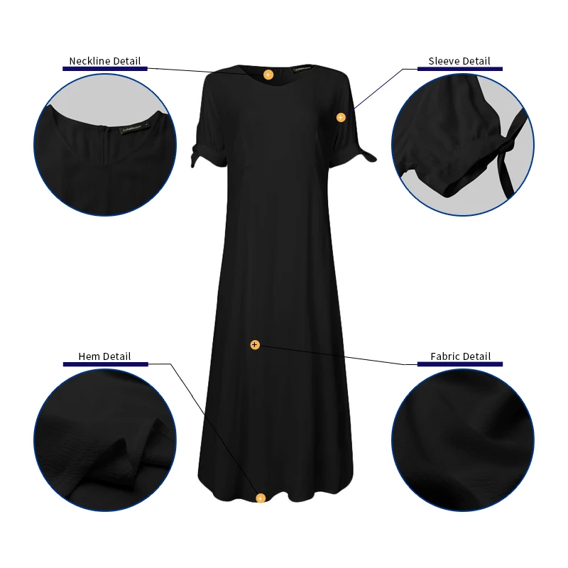 Женский винтажный сарафан Celmia повседневное льняное пляжное платье-рубашка миди