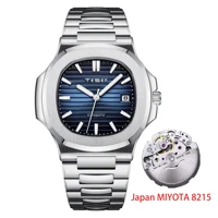 tesen top brand men business watches men automatic mechanical miyota 8215 movement casual waterproof stainless steel wristwatch
