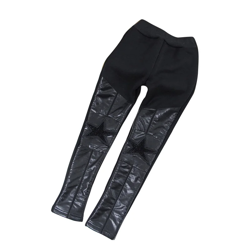 Зимние штаны для девочек плотные леггинсы маленьких детская одежда малышей