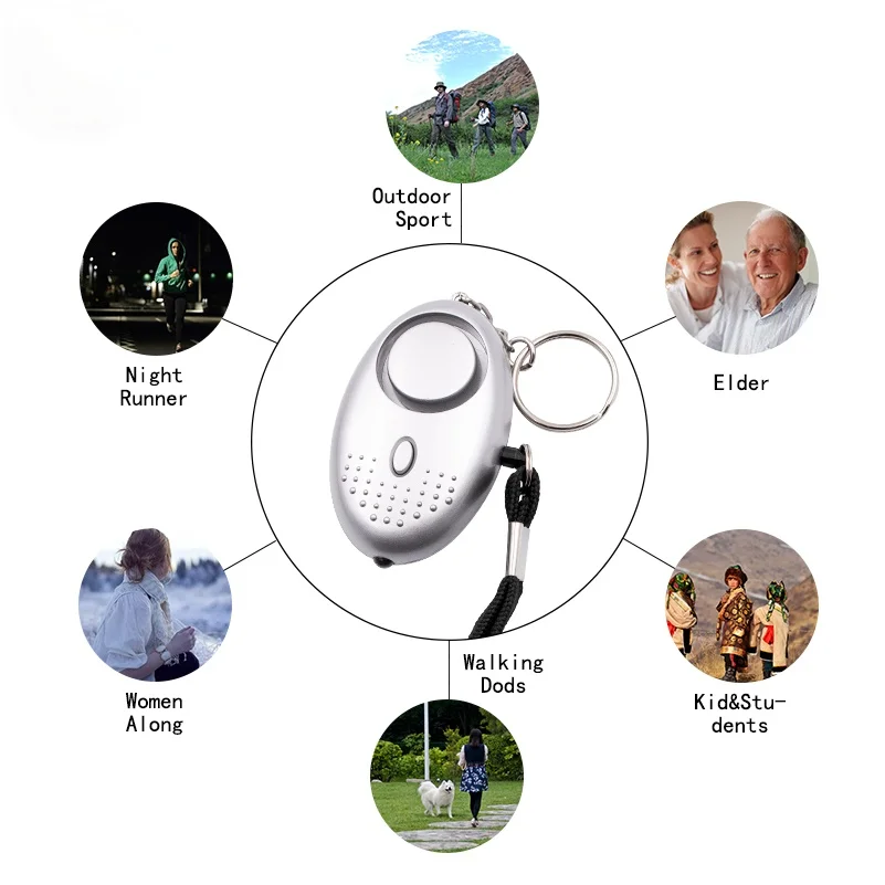 

For Women Child Elder Girl Self Defense Alarm 120dB Security Protect Alert Scream Loud Emergency Alarm Keychain Personal Safety