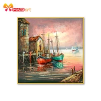 cross stitch kits embroidery needlework sets 11ct water soluble canvas patterns 14c landscape european dock ncms116