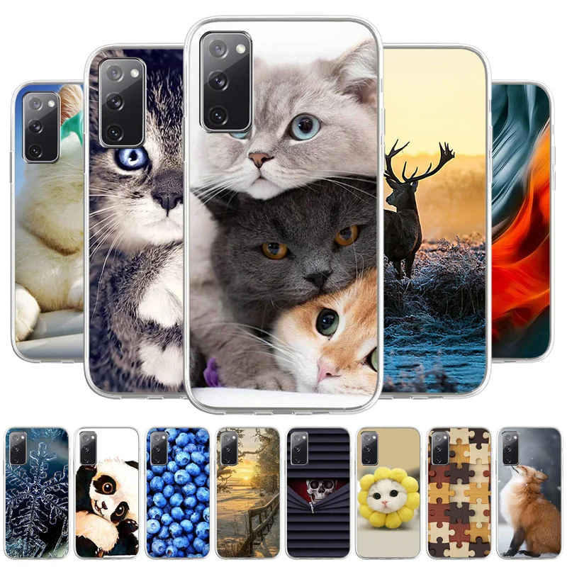 

Silicone Cover For Samsung Galaxy S21 FE Cases Cute Cat Animal Soft TPU Case Samsung S21 Ultra Plus S 21 SamsungS21 Funda Coque