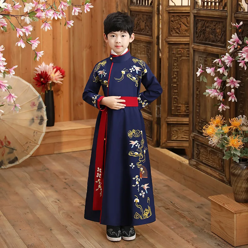 

Summer Boys Embroidery Tang Dynasty Cosplay Perform Costumes Oriental Chinese Style Young Master's Swordsman Photography Wear