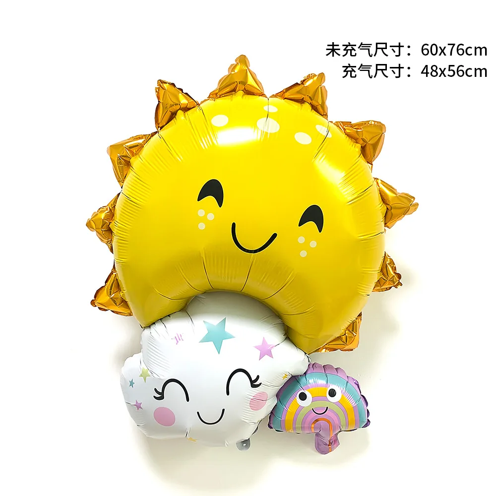 1 шт. изображение солнца Луны и радуги облака алюминиевой фольги воздушный шар