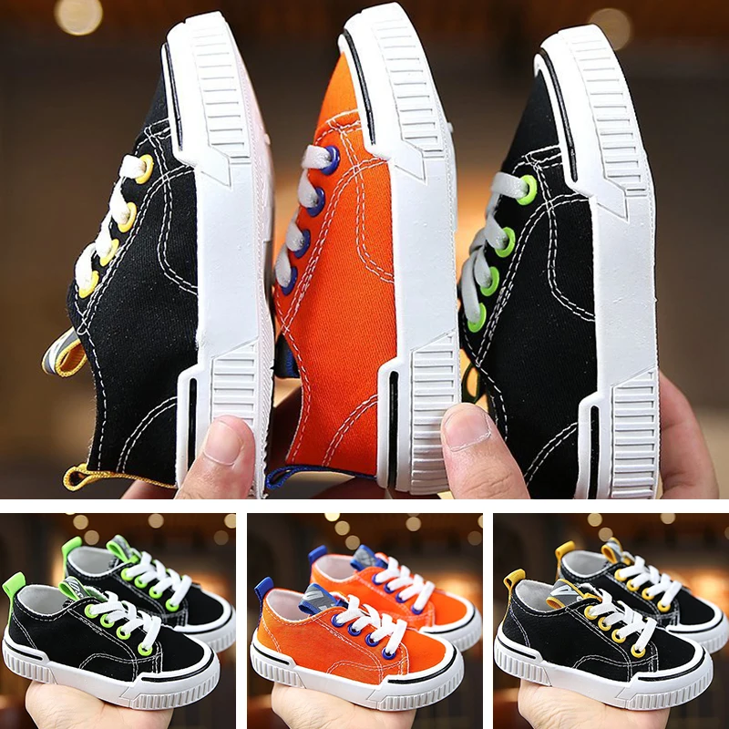 Новинка осени 2020 года Детская парусиновая обувь Кроссовки для девочек Дышащая