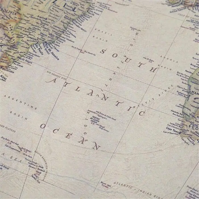 Древняя карта мира Античный стиль Карта крафт бумага плакат как картина