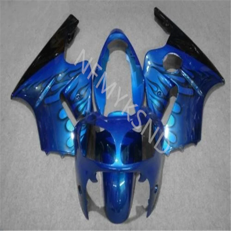 

New For Kawasaki Ninja ZX12R 2000-2001 ZX 12R 00-01 blue black flames Motorcycle Fairing Kit (Injection molding)