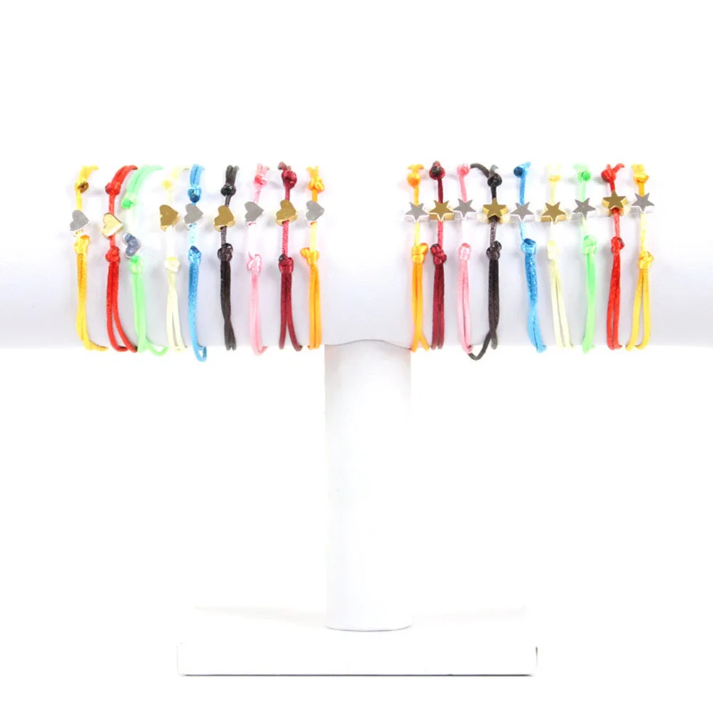 Новый браслет золотого цвета в форме сердца плетеные ювелирные изделия на удачу