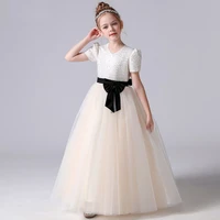 elegant lace christmas tulle flower girl dresses junior bridesmaid dress sparkly kids princess for wedding pageant gowns ivory