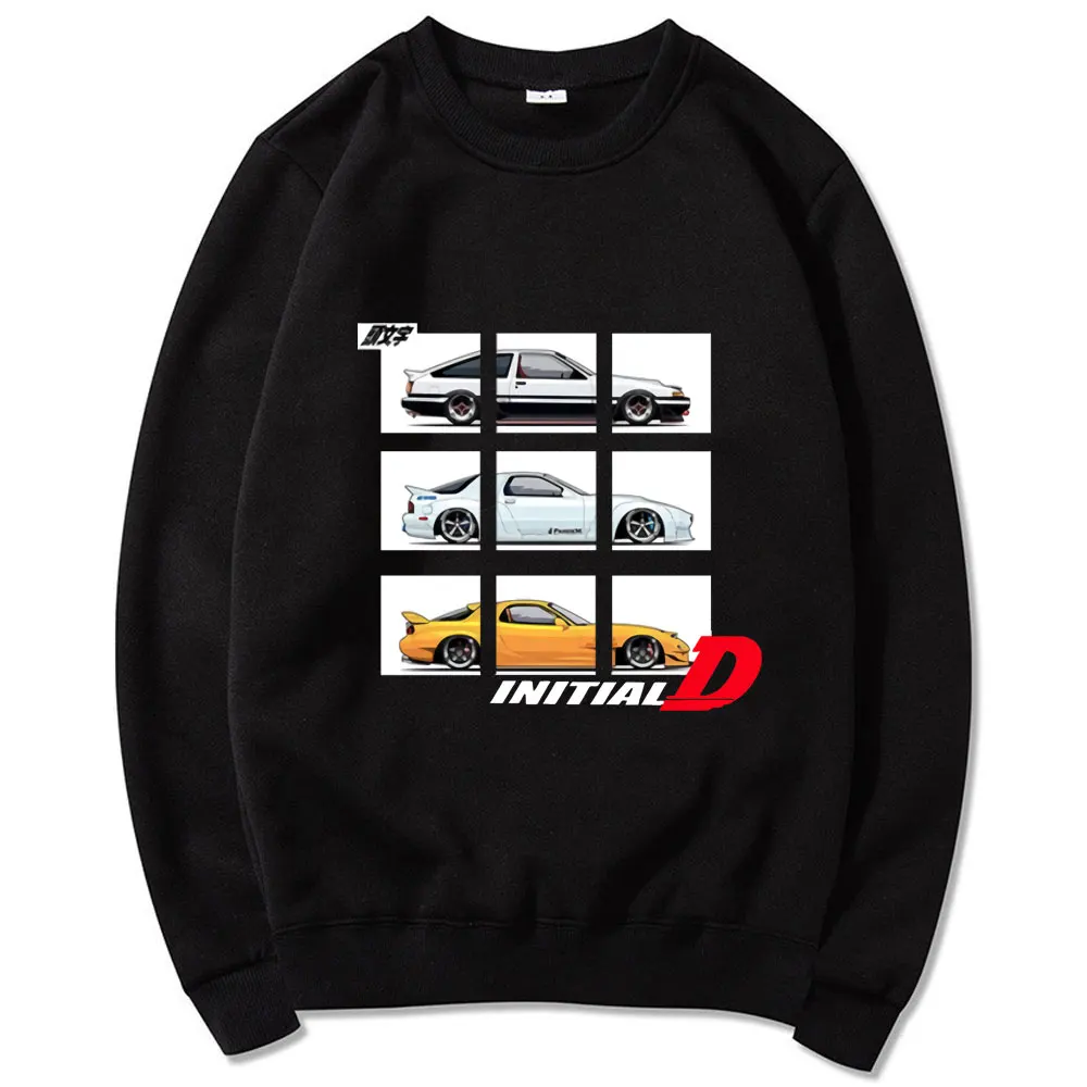 

Initial D Sweatshirt Hipster Print Toyota AE86 Pullover Nissan R32 Sweatshirt MAZDA RX-7 FC3S Hoodie Men/women Anime Sportswear