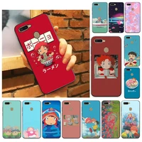 fhnblj ponyo on the cliff phone case for oppo a9 realme c3 6pro coque for vivo y91c y17 y19 back cover