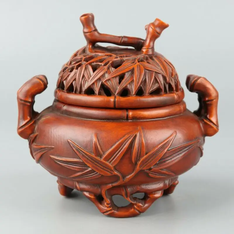 

Chinese Exquisite Hand-Carved Boxwood Incense Burner