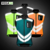 wosawe reflective men cycling vest clothing windproof summer breathable mtb bike bicycle sleeveless mtb vest with zipper pocket