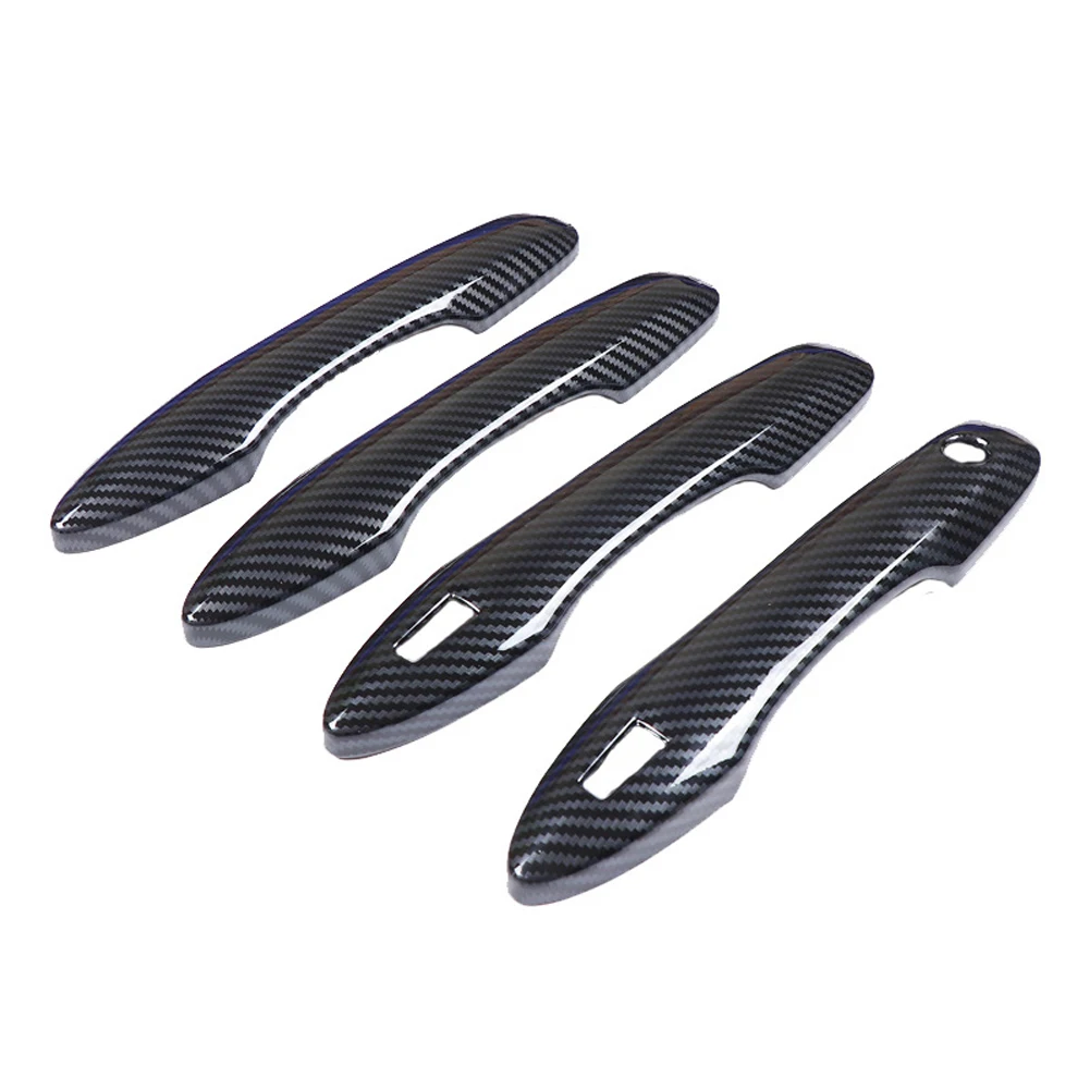 

4PCS ABS Carbon Fiber Car Exterior Door Handle Stickers Door Bowl Handle Cover Trim Stickers for Toyota RAV4 Refit 19 2020 2021