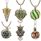 Винтажное бронзовое ожерелье для ароматерапии, духи, диффузор, кулон, Музыкальный шар, ожерелье, роскошные ювелирные изделия, подходит для женщин