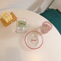 korea style glass cup and plate set french vintage mug coffee juice mugs instagram blogger pland %d1%82%d0%b5%d1%80%d0%bc%d0%be%d0%ba%d1%80%d1%83%d0%b6%d0%ba%d0%b0 tazas de caf%c3%a9 %d8%a7%d9%83%d9%88%d8%a7%d8%a8