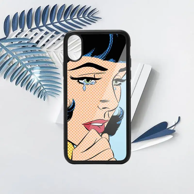 

Retro crying girl fashion poster luxury Phone Case coque PC for iPhone 11 12 pro XS MAX 8 7 6 6S Plus X 5S SE 2020 XR