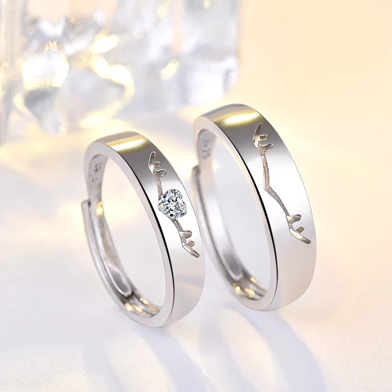 YADA подарки кристалл лося рога кольца для мужчин и женщин полые влюбленные пары