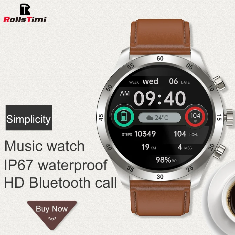 

Rollstimi 2021Smart Watch Men Heart Rate Monitor Blood Pressure Smartwatch Sleep Fitness Tracker Dial Call Smartwatch For Xiaomi