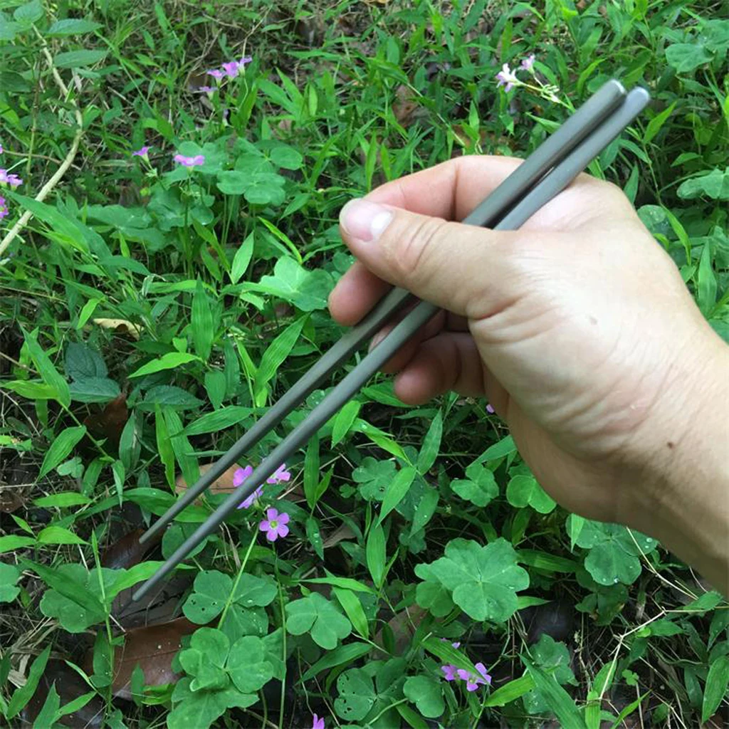 1 Pair Pure Titanium High Quality Chopsticks Camping Picnic Meal Dinnerware | Спорт и развлечения