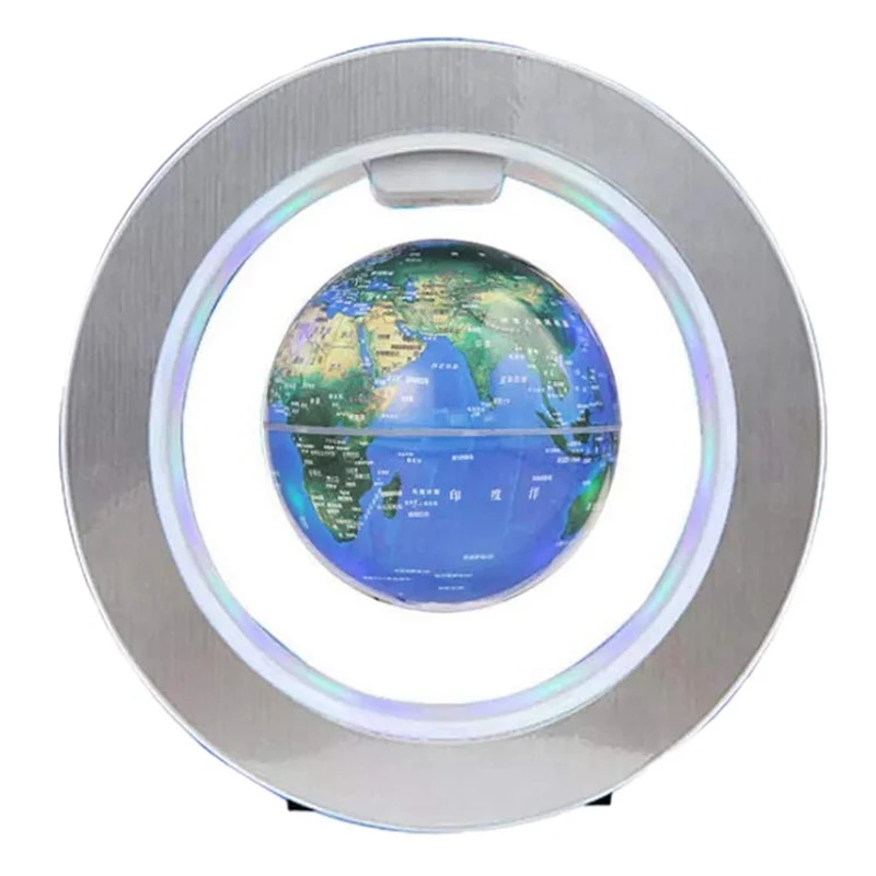 

4Inch Magnetic Levitation Globe Circular Frame Globe Rotating Magnetic Ball Air World Map for Office Set Off