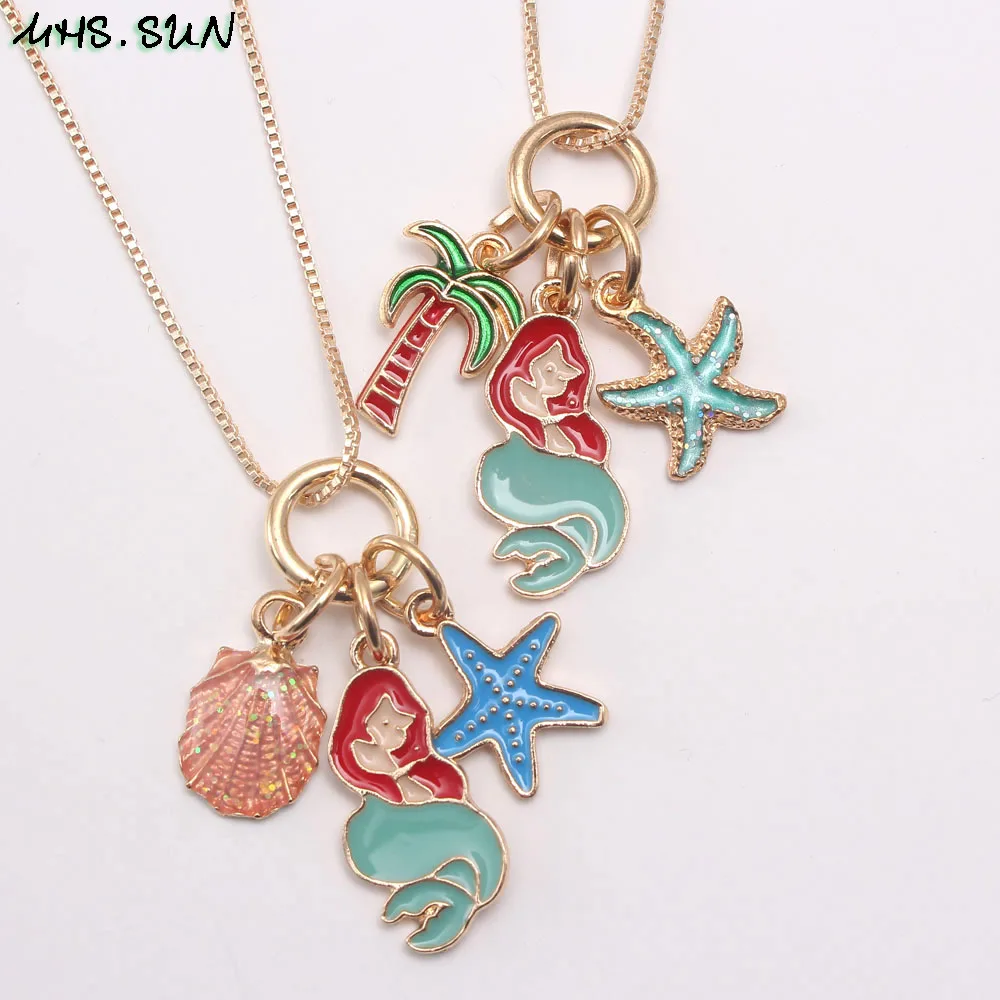 Модное ожерелье MHS.SUN с подвеской в виде русалки/морской звезды/ракушки