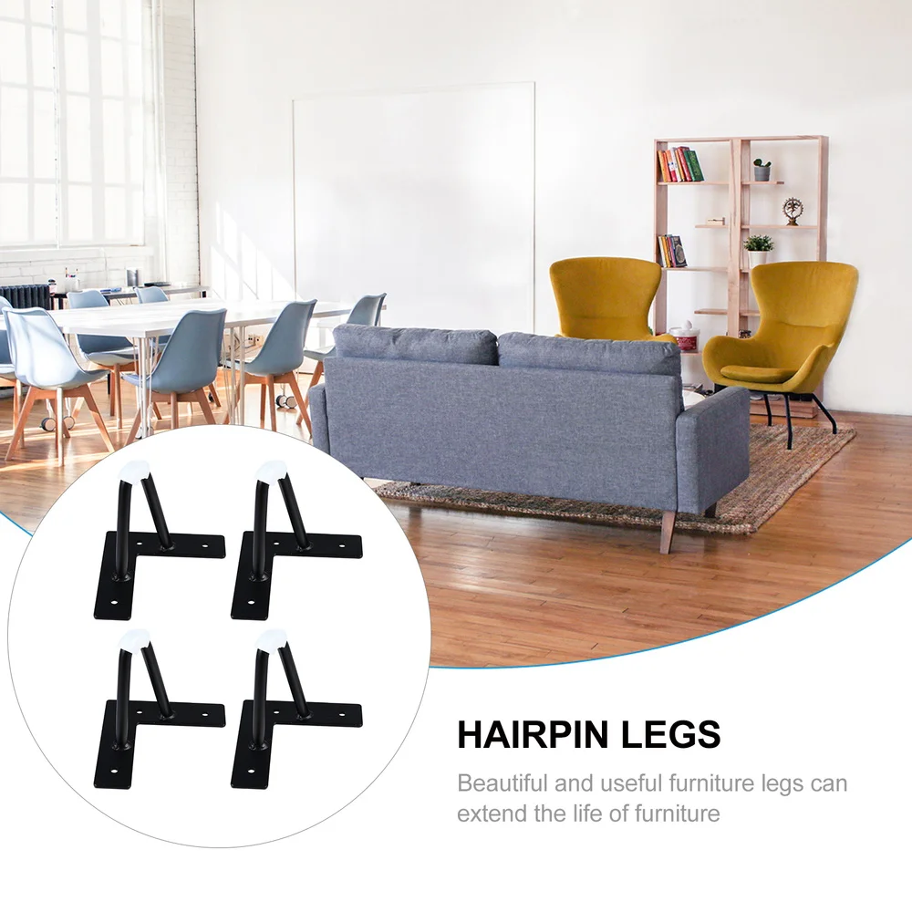 

Hairpin Furniture Legs Modern Coffee Table Sofa Legs DIY Metal Legs (Black)