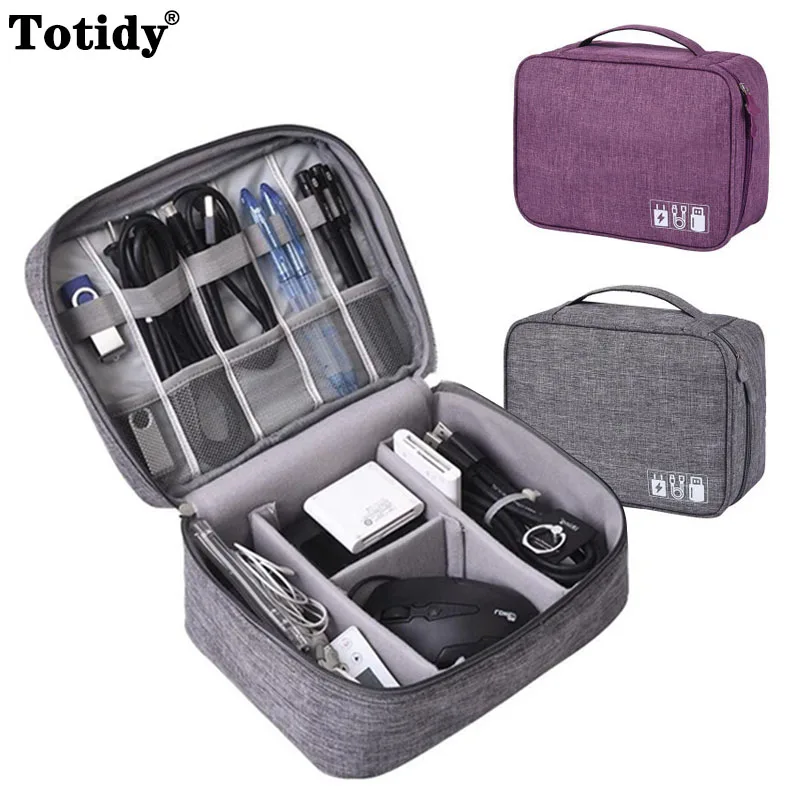 

Органайзер для кабелей и гаджетов, сумка для хранения, дорожный держатель для внешнего аккумулятора с USB-зарядкой, набор цифровых устройств,...