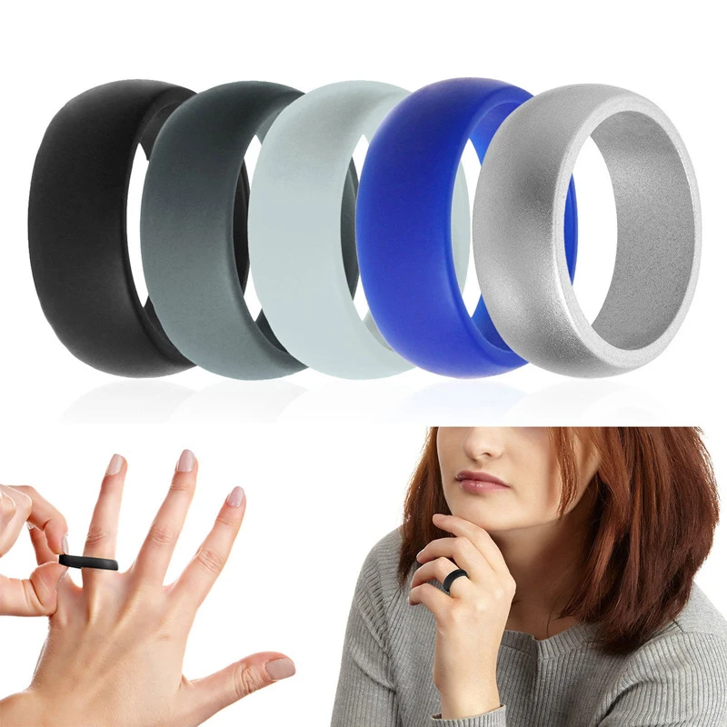 Новые простые силиконовые кольца для мужчин корейские модные спортивные унисекс