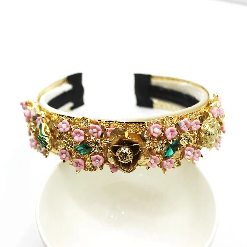 Барочный фарфор цветы драгоценный камень пчела золотое украшение на голову