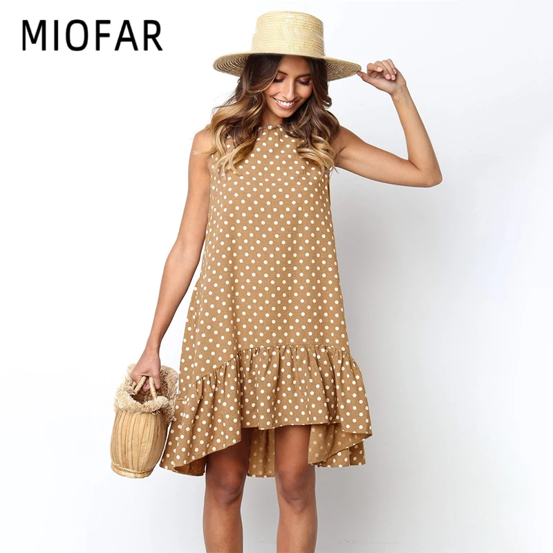 MIOFAR летнее в горошек и оборками стиль бохо женское платье с открытыми плечами