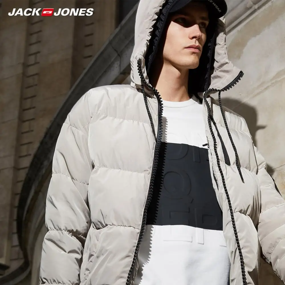 JackJones, мужская зимняя куртка-пуховик с капюшоном, мужская повседневная модная куртка,, брендовая новая мужская одежда 218312531