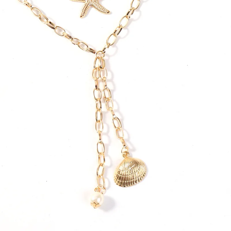 3 шт./компл. женские ожерелья модные с ракушками жемчужинами морскими звездами