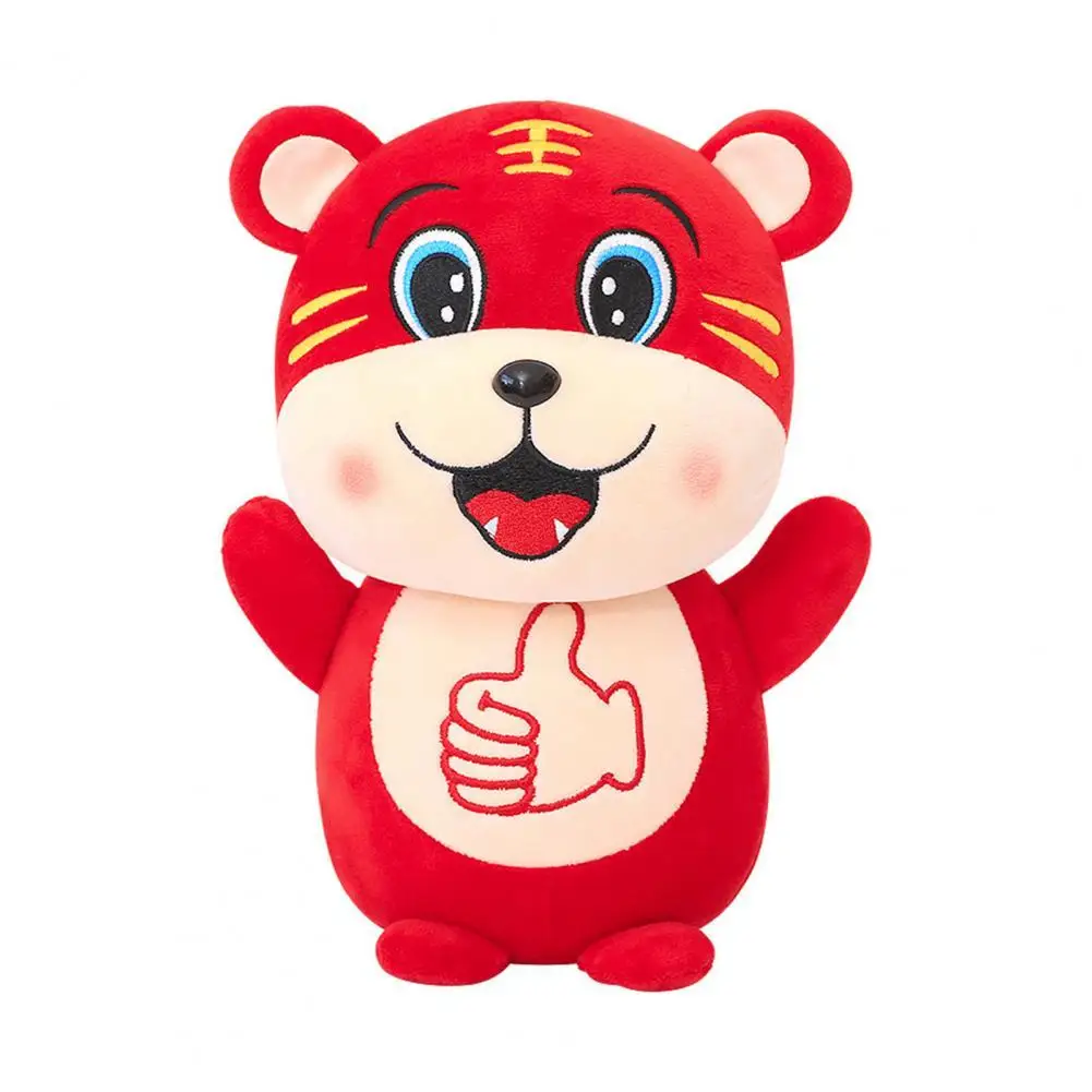 

Cute Tiger Plush Toy Soft PP Cotton Filling 2022 Chinese New Year Plush Cartoon Zodiac Tiger Mascot Doll Toy Kids New Year Gift
