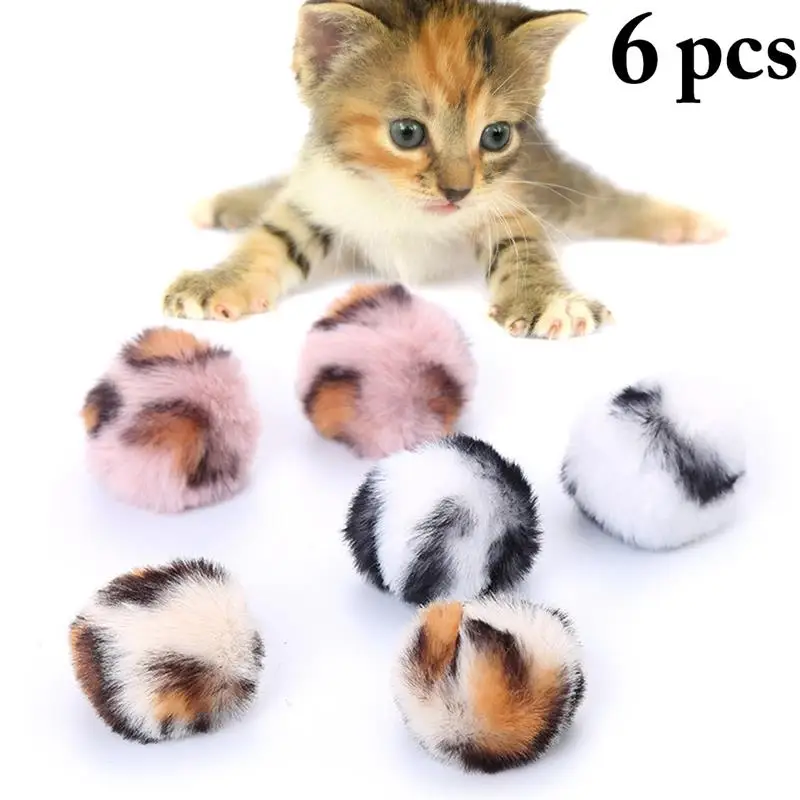 

6PCS Cute Pattern Chewing Toy For Cats Plush Fashion Kitten Ball Toy Kitten Play Toy With Catnip Cat Accessories Pet Supplies