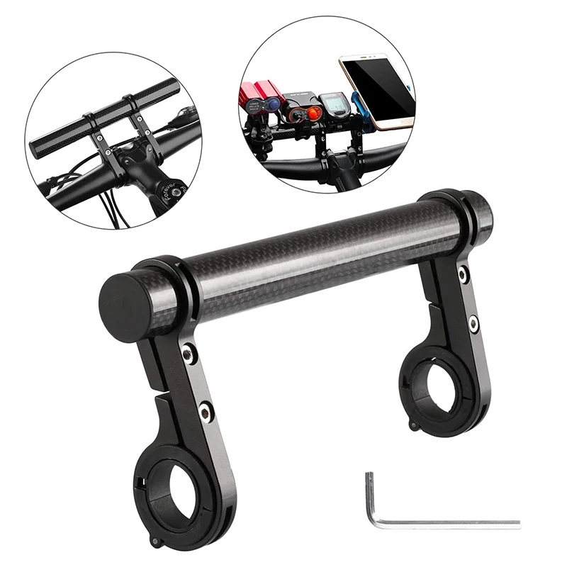

Bicycle Handlebar Extender, Bike Extension Bar Double Clamp Aluminum Alloy Holder Bracket Accessories