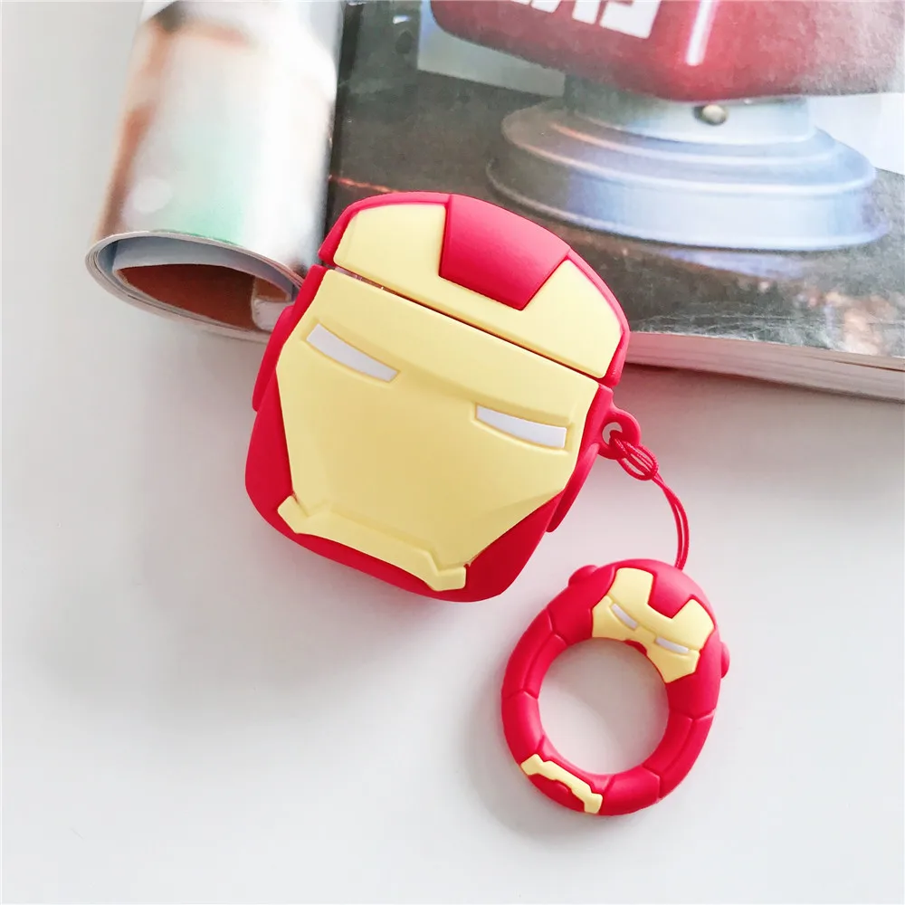 Силиконовый чехол для наушников s Apple защитный Airpods Super Hero мультяшный беспроводной