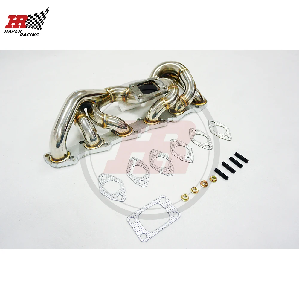 

HAPER RACING Stainless Steel 304 3mm Tube Steam Pipe Low Mount T3 Turbo Manifold For Skyline RB20 RB25 R32 R33 R34