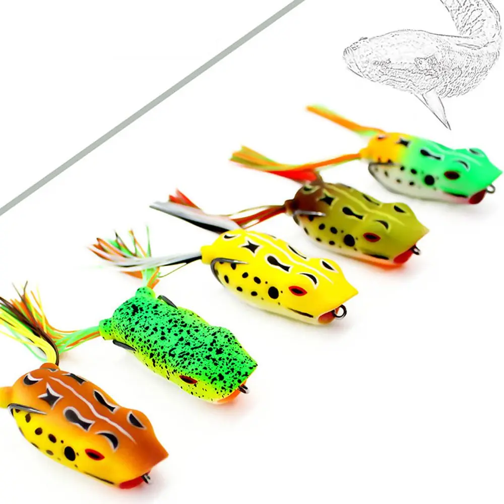 

5cm 11g 3D Eyes Soft Topwater Frog Bait Fishing Lure Ray Frog Double Hooks