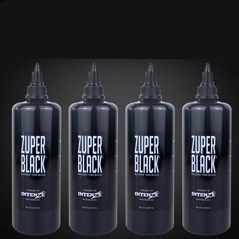 Высокое качество большая бутылка ZUPER черные чернила татуировки 12 унций (360