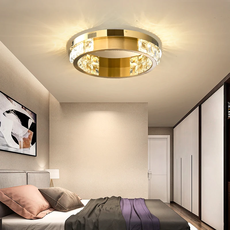 

Modern Led Crystal Chandelier For Ceiling Living Dining Room Crystal Lamp Cricle Stainless Steel Cristal Lustre Lighting Fixture