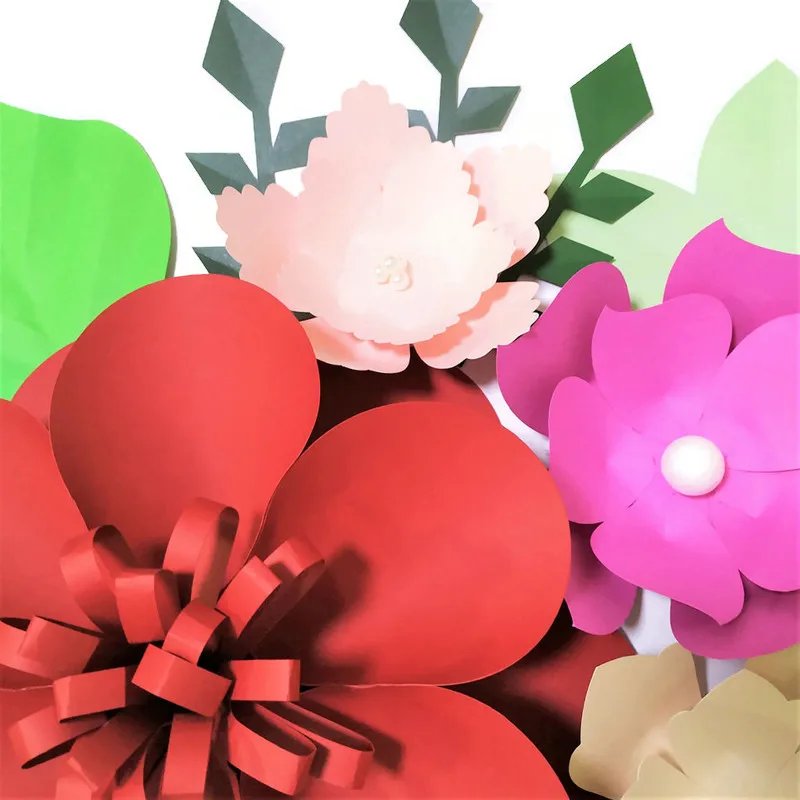 

Handmade Mix Color Rose DIY Paper Flowers Green Leaves Set For Nursery Wall Deco Boys Room Baby Shower Backdrop Video Tutorials