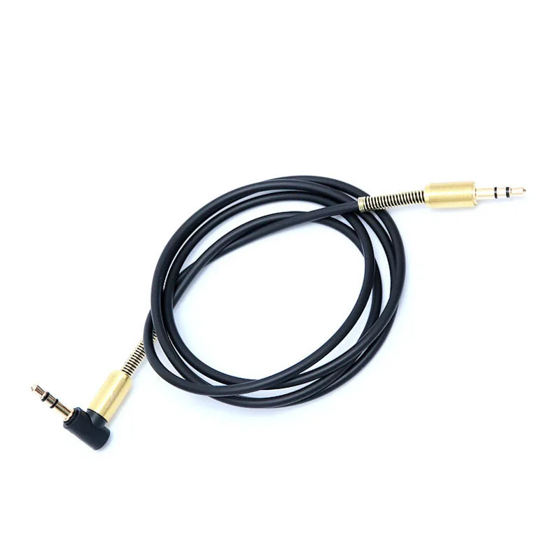 Anti-break high-elastic headphone cable 90 degree elbow spring audio cable 3.5 car AUX audio cable HIFI stereo audio cable