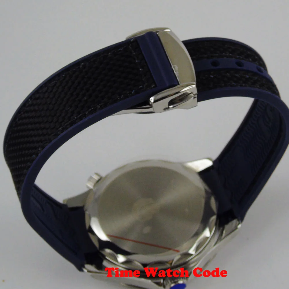 Мужские автоматические наручные часы Bliger 41 мм GMT синий циферблат индикатор Даты